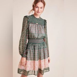 Anthropologie Rhiannon Floral Mini Dress
